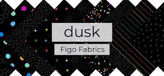 Dusk - Quilting Cotton Fabric - Large Dots - Black