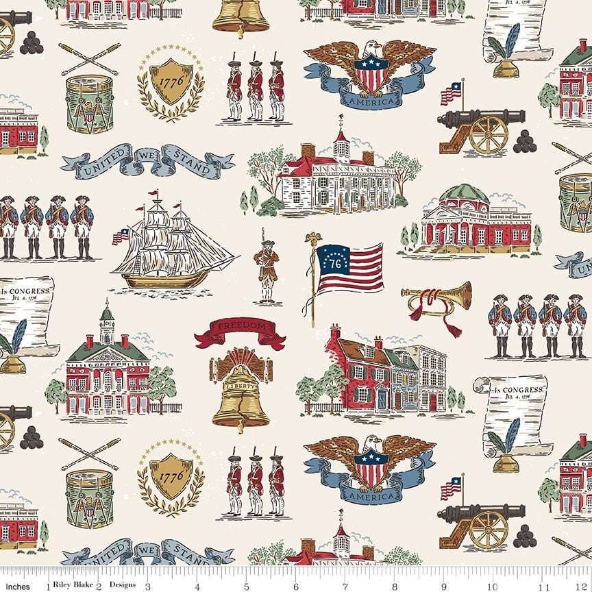 Independence - Quilting Cotton - Main - Cream