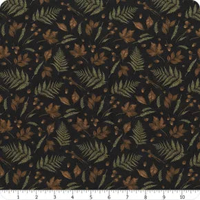 Oh My Gourd! - Quilting Cotton Fabric - Leaves & Acorns - Black