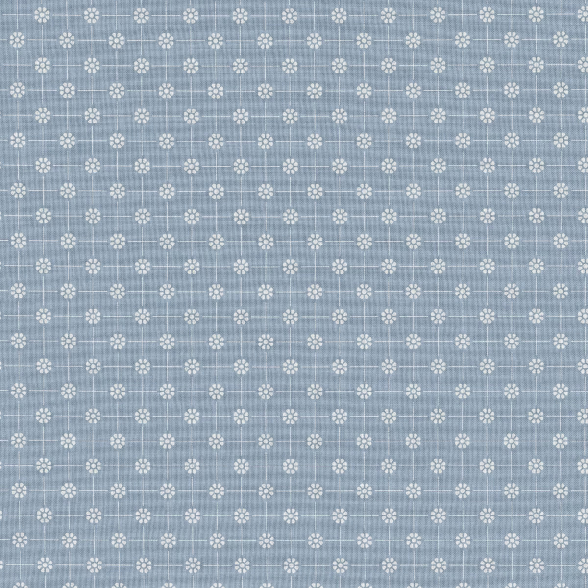 Cottage Charm - Quilting Cotton Fabric -Pixie Dots Flower Grid - Glacier