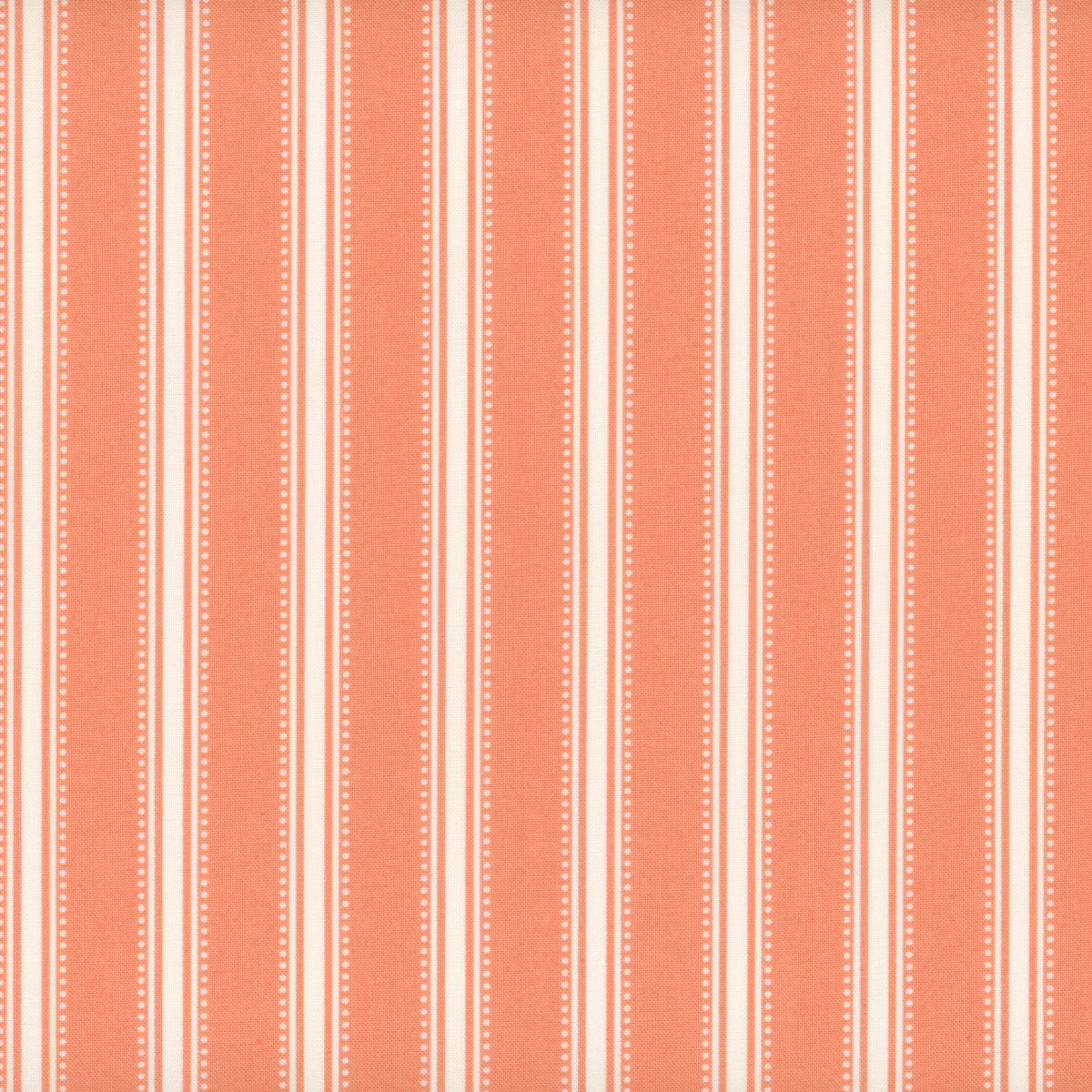Sunbonnet - Quilting Cotton Fabric - Dotted Stripe - Coral