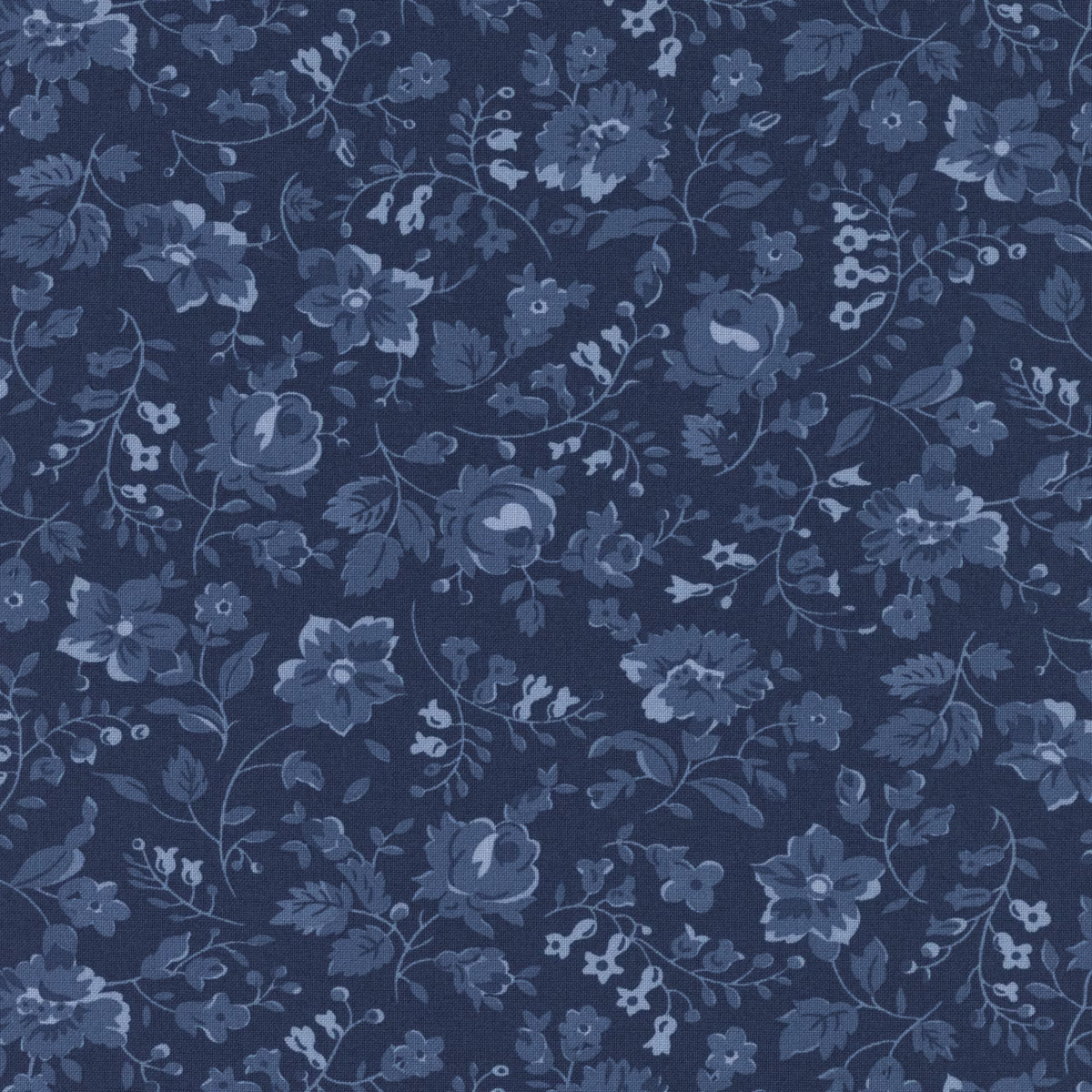 Blueprint - Quilting Cotton Fabric - Vineyard Florals - Navy