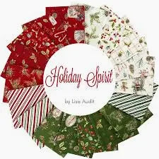 Holiday Spirit - Quilting Cotton Fabric - Berries - Green