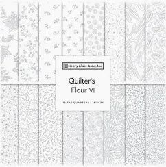 Best of Quilters Flour - Quilting Cotton - Teardrop - White on White