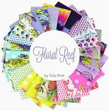 Floral Reef - Quilting Cotton Precut Fabric - 2.5" - Mini Charm - 42 Pieces