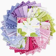 Hydrangeas in the Garden - Cotton Fabric - Stripes - Pink - Pearl