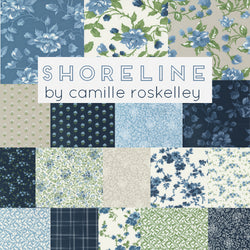 Shoreline - Quilting Cotton Fabric - Coastal Florals - Grey