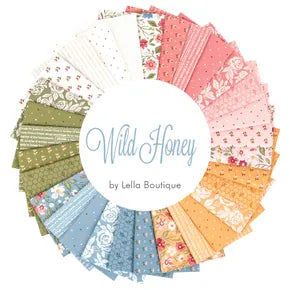 Wild Honey - Quilting Cotton Fabric - Buzz Words Text and Words - Rose Water