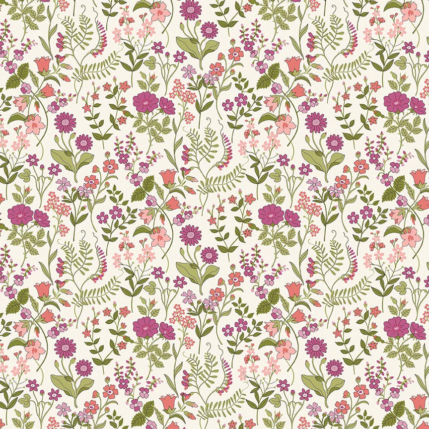 Botanist’s Walk – Quilting Cotton Fabric – Lola Scatter A – Cream
