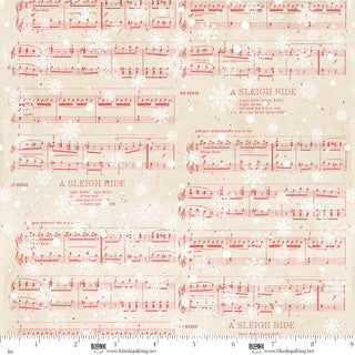 Christmas Magic - Quilting Cotton Fabric - Sheet Music - Ivory