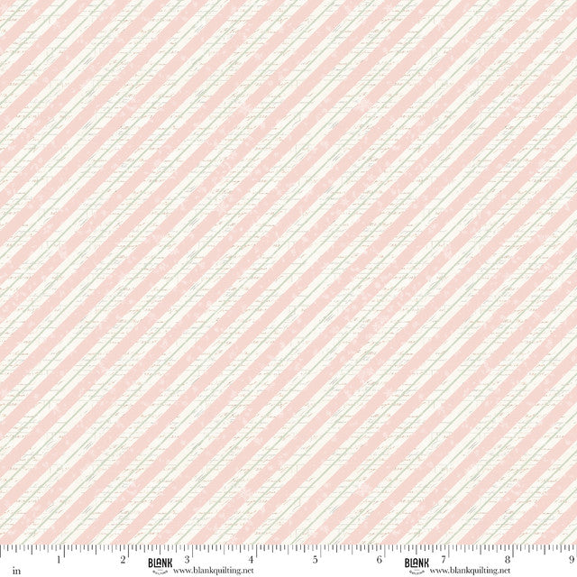 Christmas Magic - Quilting Cotton Fabric - Bias Stripe - Pink