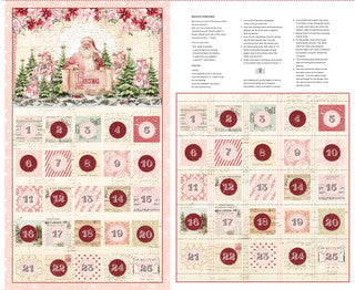 Christmas Magic - Quilting Cotton Fabric Panel - Advent Calendar Panel - Ivory