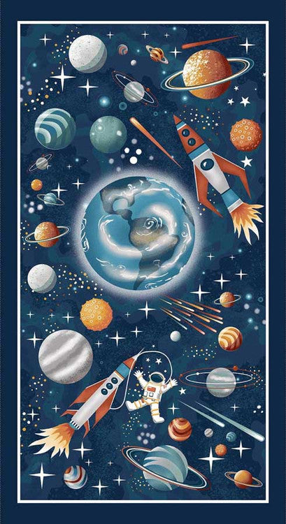 Quilt Panel - Milky Way - Navy