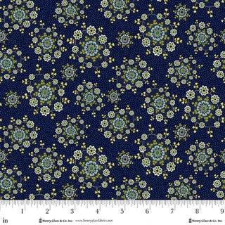 Love Struck - Quilting Cotton Fabric - Daisy Wreaths - Blue