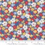 30's Playtime - Quilting Cotton Fabric - Perky Posies - Bluebell