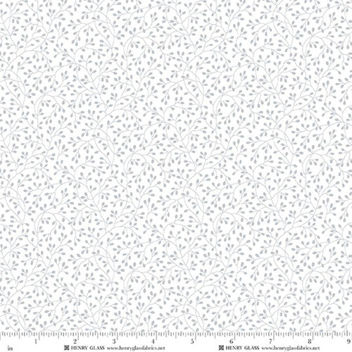 Best of Quilters Flour - Quilting Cotton - Vine - White on White