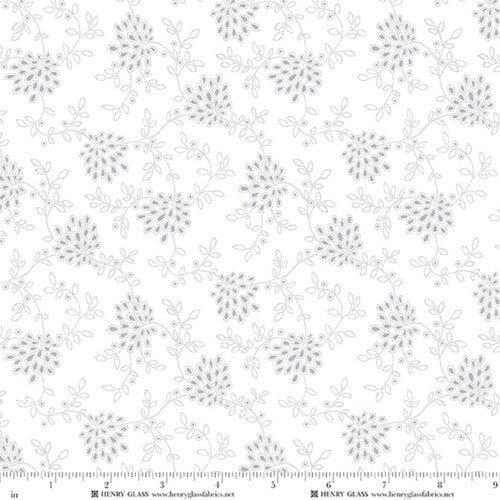 Best of Quilters Flour - Quilting Cotton - Teardrop - White on White