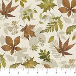 Natural Elements - Quilting Cotton Fabric - Tossed Leaves - Cream Multi