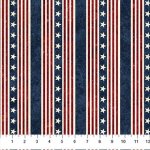 Stars and Stripes 13 - Quilting Cotton Fabric - Stars and Strip Vertical