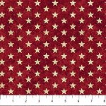 Stars and Stripes 13 - Quilting Cotton Fabric - Red Cream Stars