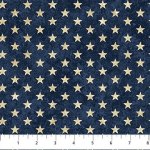 Stars and Stripes 13 - Quilting Cotton Fabric - Navy Cream Stars