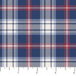 Cowboy Blues - Quilting Cotton Fabric - Large Check - Cream Multi