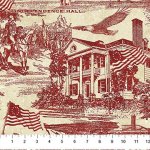 America 250 Stonehenge - Quilting Cotton Fabric - Red-Beige Toile