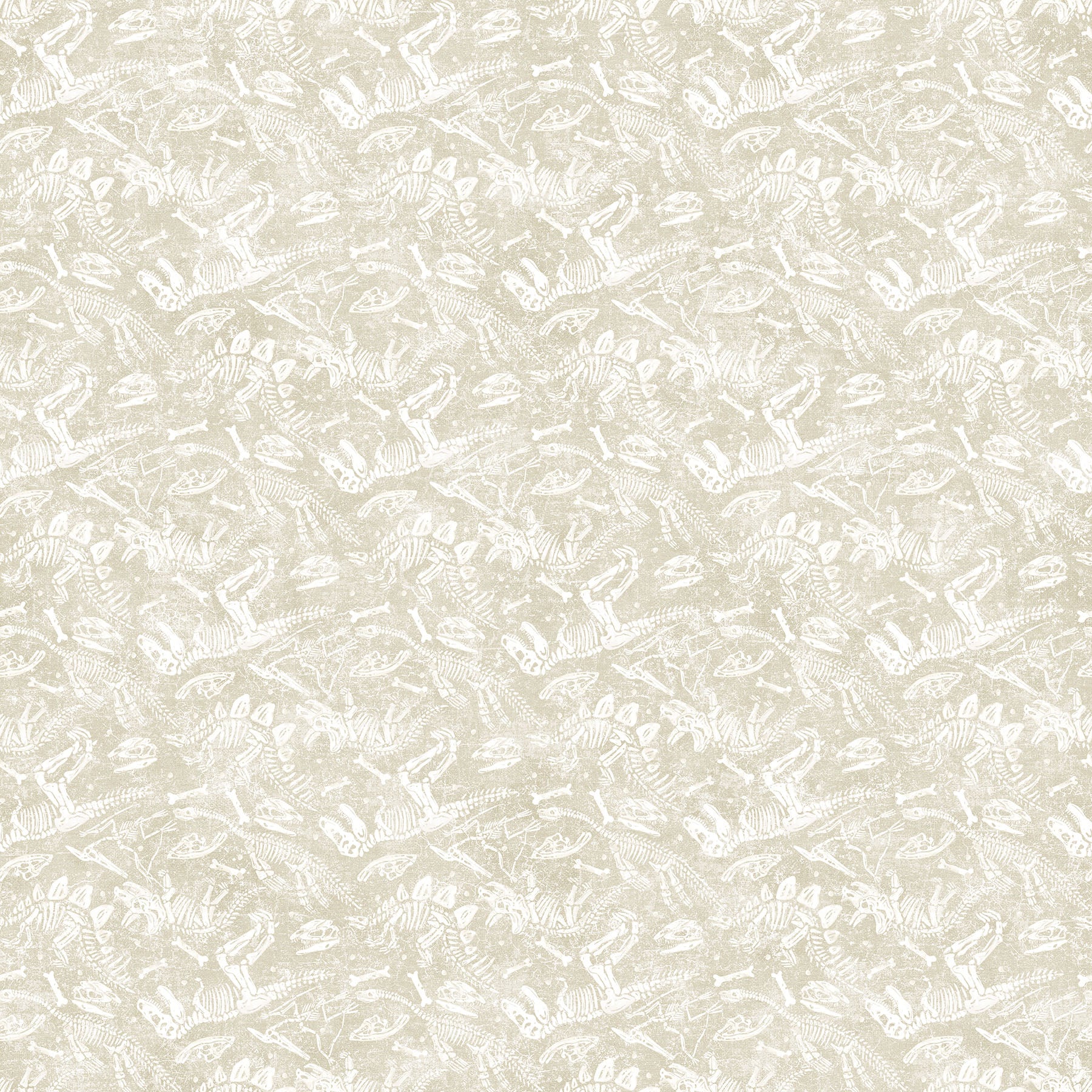 Dino Roar – Quilting Cotton Fabric – Dino Bones – Cream