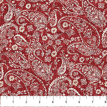 Farmhouse Sampler - Quilting Cotton - Paisley - Red