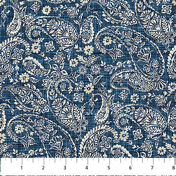 Farmhouse Sampler - Quilting Cotton - Paisley - Navy