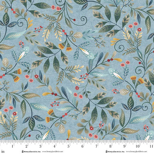 Norwegian Forest - Quilting Cotton - Forest Foliage - Pale Blue