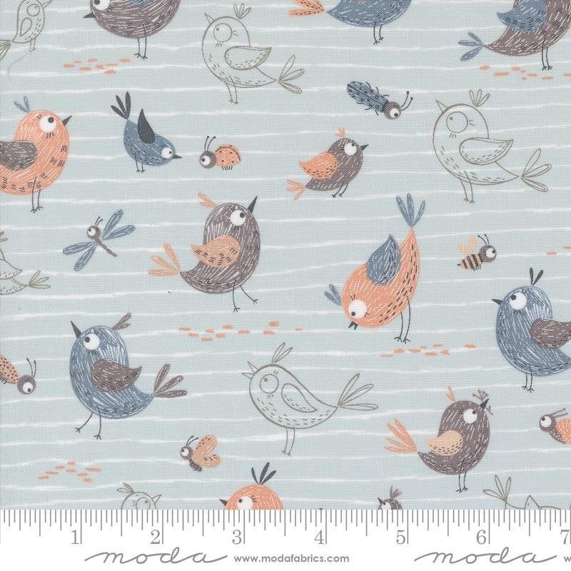 Chirp - Quilting Cotton Fabric - Friends - Sky Blue