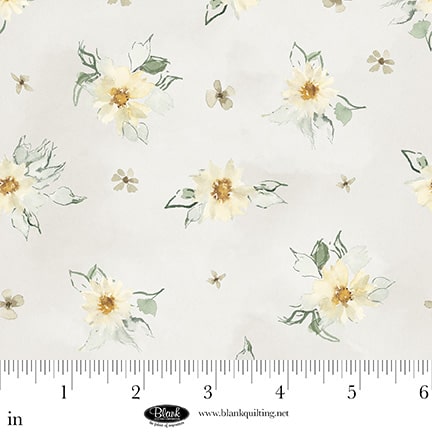 Spring Serenade – Quilting Cotton Fabric – Watercolor Flowers – Taupe