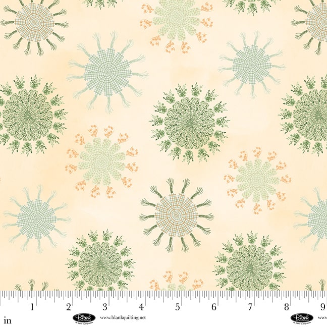 Spring Serenade – Quilting Cotton Fabric – Carrot Pinwheels – Pale Yellow