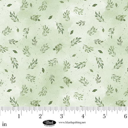 Spring Serenade – Quilting Cotton Fabric – Tossed Leaves – Light Green