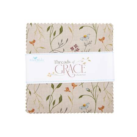Threads of Grace - Precut Quilting Cotton Fabric - 5" Squares
