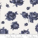Summertime - Quilting Cotton Fabric - Summertime Rosie Florals - Cream Navy