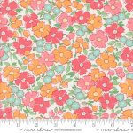 Summertime - Quilting Cotton Fabric - Flower Patch Florals - Cream Pastel