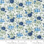 Blueprint - Quilting Cotton Fabric - Bloomsbury Florals - White Blue