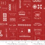 Threads - Quilting Cotton Fabric - Made With Love Patchwork - Red