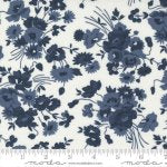 Nantucket Summer - Quilting Cotton Fabric - Floral - Cream Navy