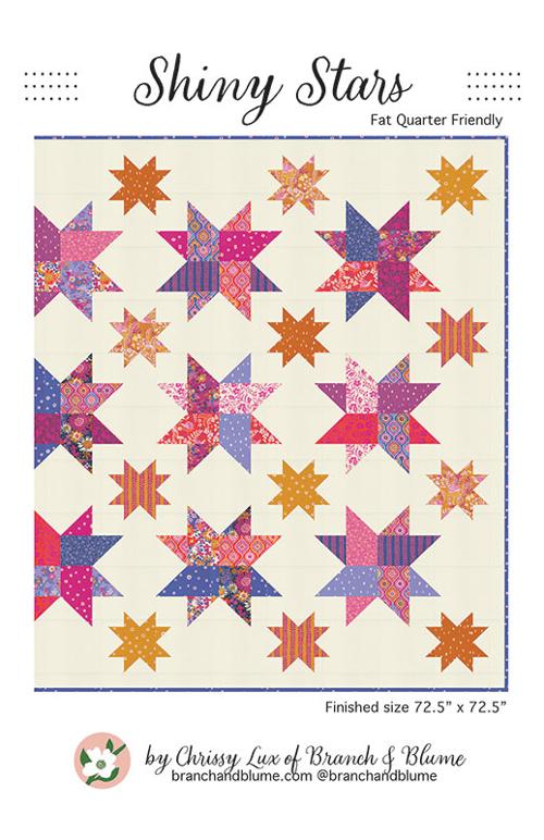 Quilt Pattern - Shiny Stars - Fat Quarter Quilt