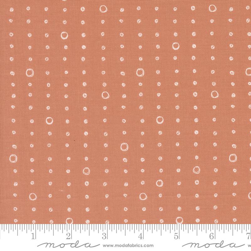 Chirp - Quilting Cotton Fabric - Dots and Circles - Clay Orange