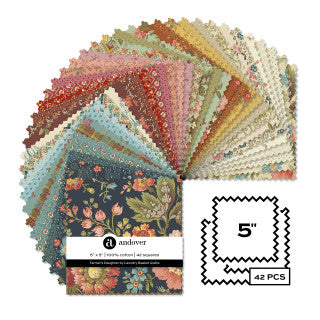 Farmers Daughter – Precut Cotton Fabric  – 5 Inch Squares – Multi