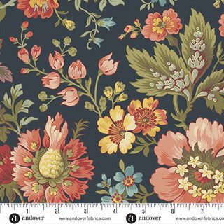 Farmers Daughter – Quilting Cotton Fabric – Milk and Honey – Midnight