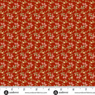 Farmers Daughter – Quilting Cotton Fabric – Sweet Clover – Red Rose