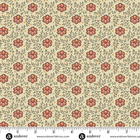 Laundry Line - Quilting Cotton Fabric - Milkweed - Cream