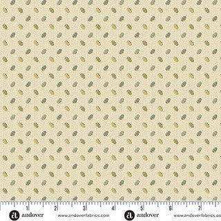 Laundry Line - Quilting Cotton Fabric - Planting - Cream Green