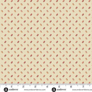 Laundry Line - Quilting Cotton Fabric - Planting - Cream Red