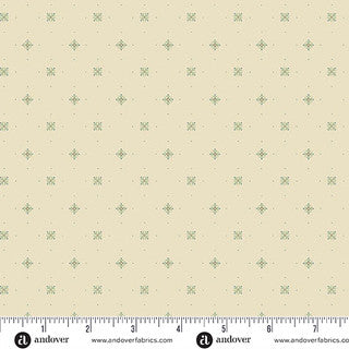 Laundry Line - Quilting Cotton Fabric - Starshine - Cream Blue